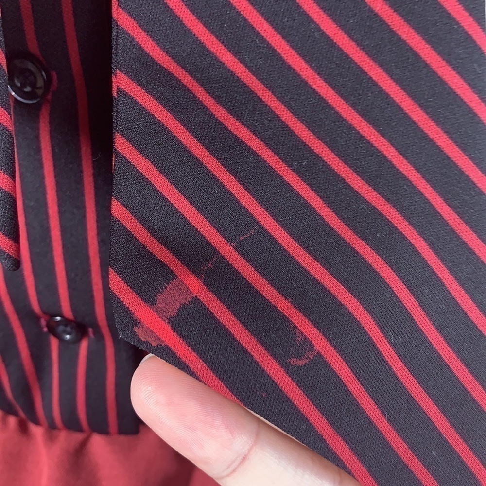 Vintage  pinstripe neck scarf dress - Picture 6 of 12